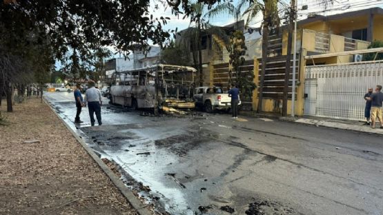 Se incendia transporte de personal en Guadalupe