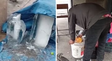 Denuncian insalubridad en venta de aguas frescas afuera de clínica en Monterrey