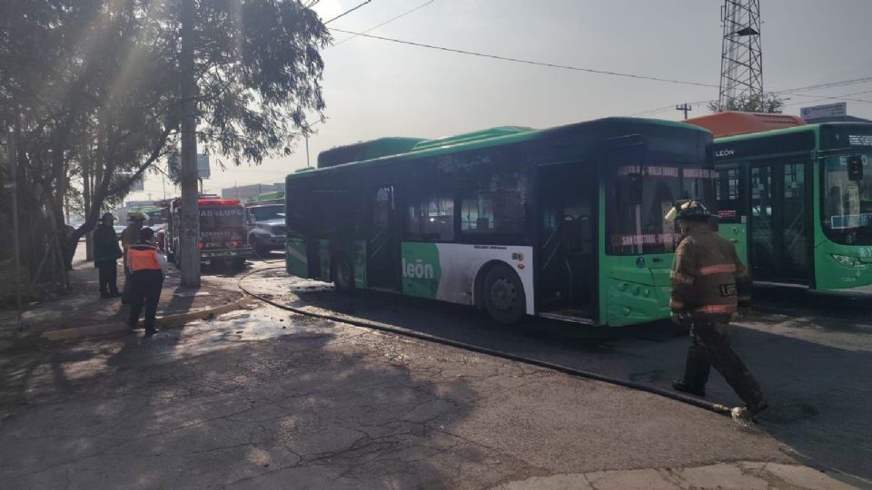 La unidad de ruta incendiada.