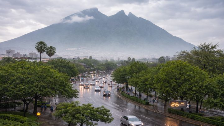 Clima en Monterrey: Llovizna y ambiente fresco por la mañana; máxima de 26°C