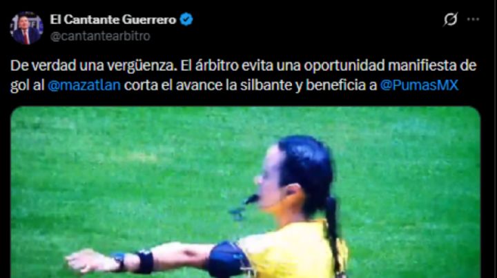 'Una vergüenza': ‘El Cantante’ critica a Katia Itzel García por decisión en el Pumas vs. Mazatlán