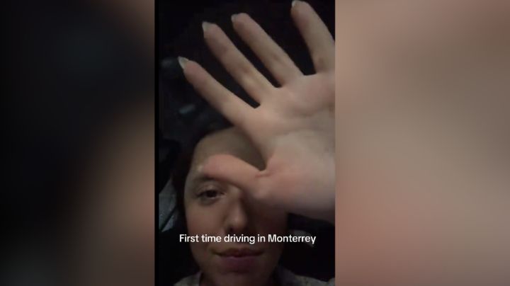 Extranjera maneja por primera vez en Monterrey; termina temblando de los nervios