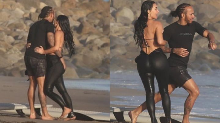 Kim Kardashian y Lewis Hamilton derrochan miel en playas de Malibú