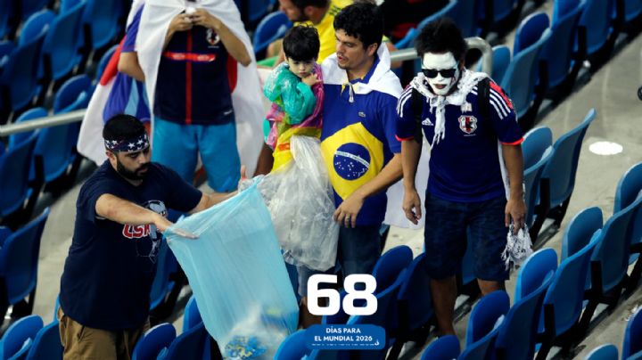 A 68 días del Mundial 2026: Tras Japón vs Grecia en Brasil 2014, aficionados nipones limpian gradas