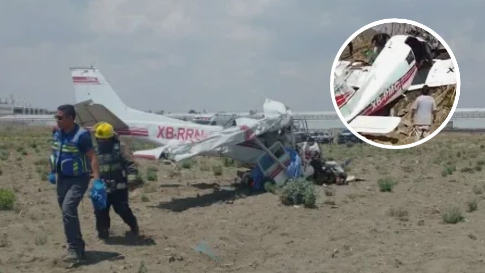 El lugar del desplome de la Cessna 172 en Santa Ana Xalmimilulco, Huejotzingo, donde cuatro personas perdieron la vida.