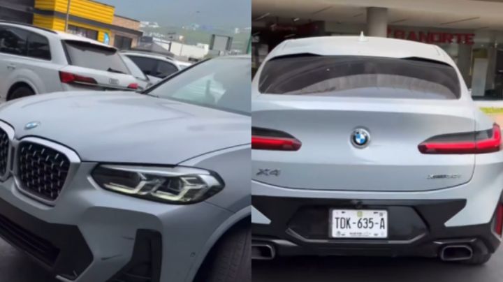 Conductor de BMW intenta atropellar a hombre tras accidente vial en plaza comercial de Monterrey