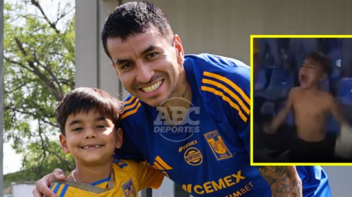 Davidcito conoce a jugadores de Tigres tras hacerse viral en partido ante Cincinnati