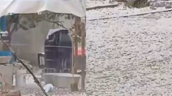 Cae lluvia fuerte y granizo en El Potosí, Galeana, NL