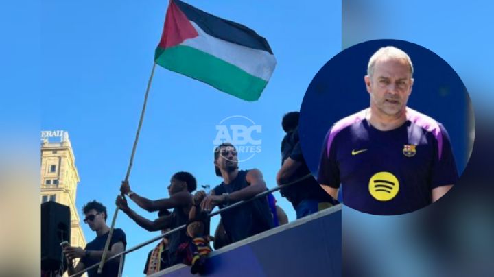 Hansi Flick sobre la bandera palestina de Lamine: 'Son cosas que no me gustan'