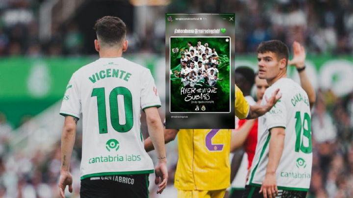 Racing de Santander vuelve a Primera División de España y Sergio Canales lo festeja