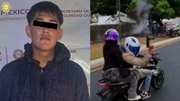 Detienen al motociclista que disparó una metralleta en Paseo de la Reforma en CDMX