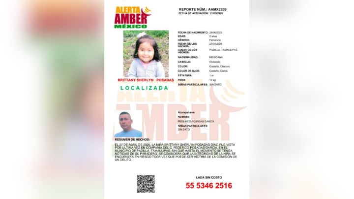 Localizan en Monterrey a menor de 2 años que contaba con Alerta Amber en Tamaulipas