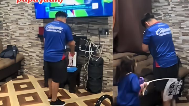 Niño conmueve al celebrar triunfo de Cruz Azul con foto de su abuelo fallecido