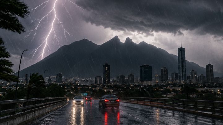 Lluvia, granizo y torbellinos: Lanzan aviso por mal tiempo en Nuevo León