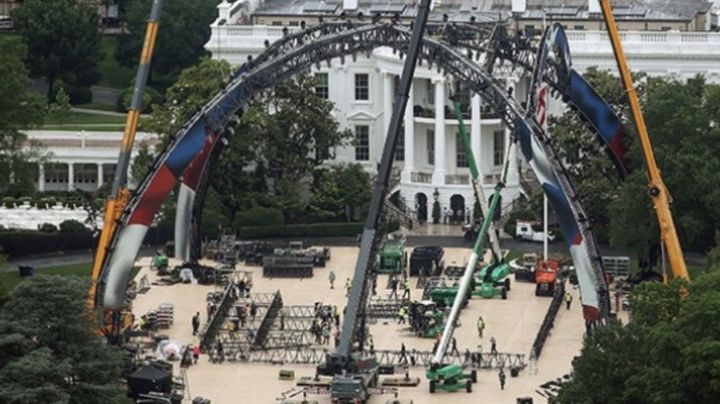 Construyen estadio en la Casa Blanca para albergar velada de la UFC por los 80 años de Trump