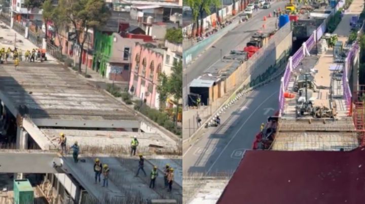 Albañiles ignoran alerta sísmica y continúan trabajando en calzada flotante de Tlalpan | VIDEO