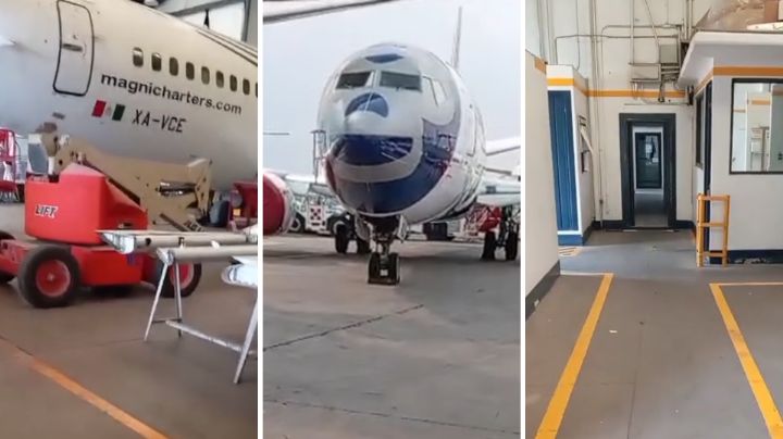 Video: Así luce por dentro el hangar de Magnicharters que fue cerrado en Monterrey