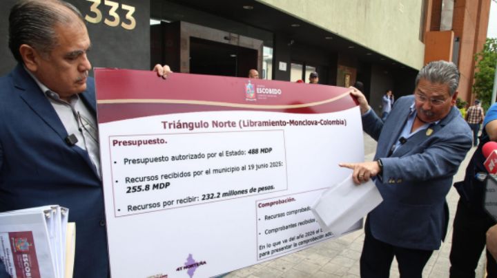 Escobedo entrega a Tesorería de NL autorización de pago para Triángulo Norte