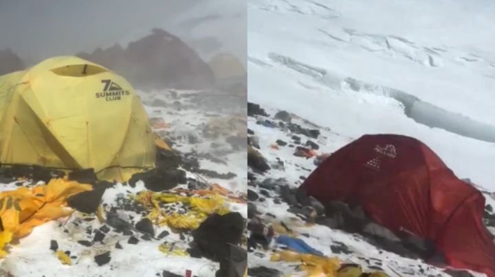 Exhiben acumulación de basura en el campamento más alto del Monte Everest