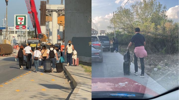 A días del Mundial, colapsa la Avenida Miguel Alemán y satura el acceso al Aeropuerto de Monterrey