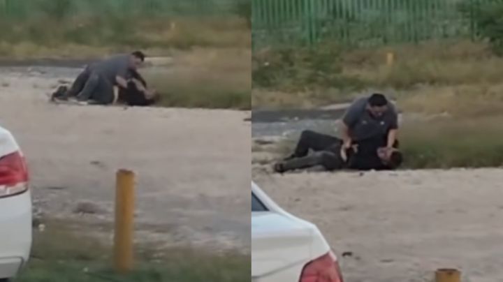 Conductor y motociclista se agarran a golpes tras chocar en plena av. Miguel Alemán, en Apodaca