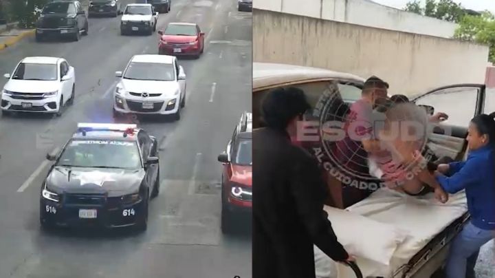 Tránsito de Monterrey abre paso a hombre que trasladaba a su padre tras sufrir preinfarto