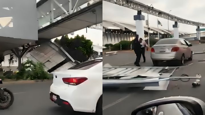 Colapsa estructura metálica en la Terminal 1 del AICM y deja una conductora afectada