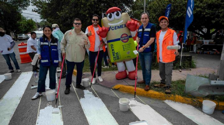 Urbanismo táctico en Nuevo León: Cemex y voluntarios transforman crucero vial peligroso en Guadalupe