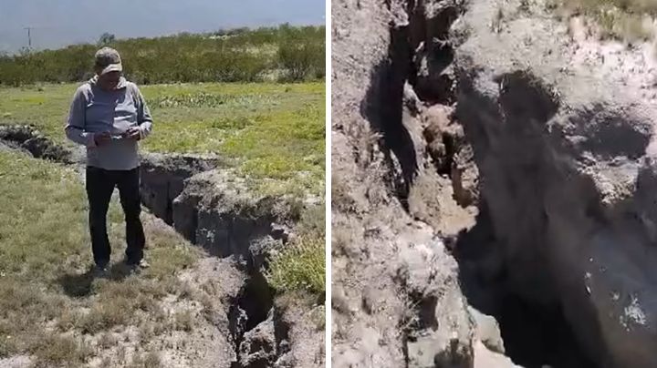 Descubren grieta de más de 100 metros en ejido de Galeana, Nuevo León