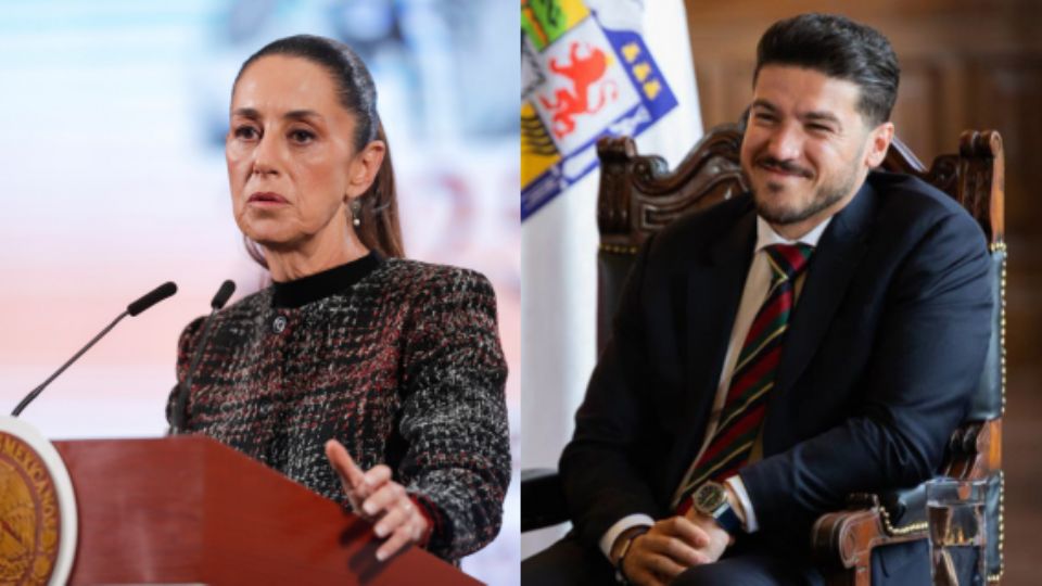 Claudia Sheinbaum, presidenta de México y Samuel García, gobernador de Nuevo León.