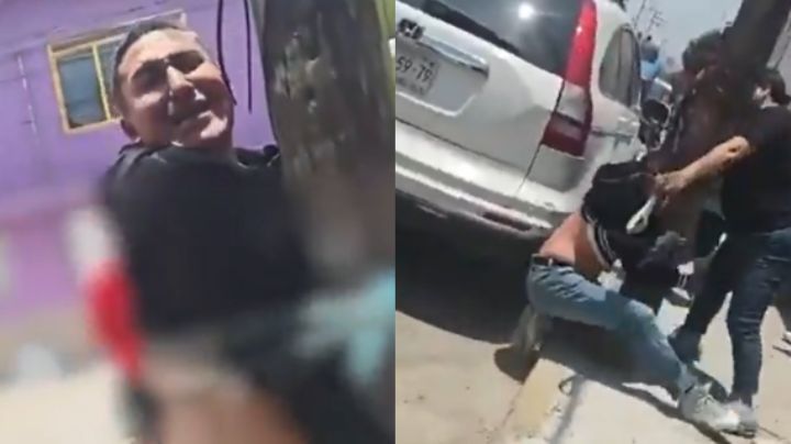 '¡Ya no, mamá!': Joven roba bocina y lo atan a un poste; su mamá lo agarra a cinturonazos