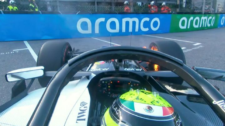 'Checo' Pérez sufre incendio en los frenos de su monoplaza en la Práctica 2 del GP de Mónaco