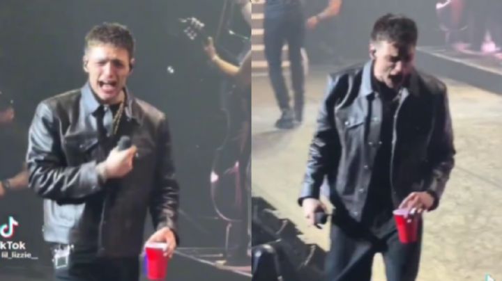 Captan a Peso Pluma dolido en concierto tras ruptura con Kenia Os