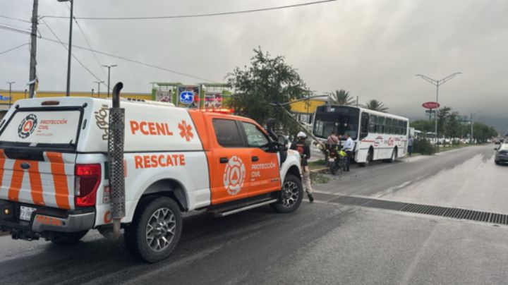 Transporte de personal choca contra árboles y crea caos vial en Guadalupe