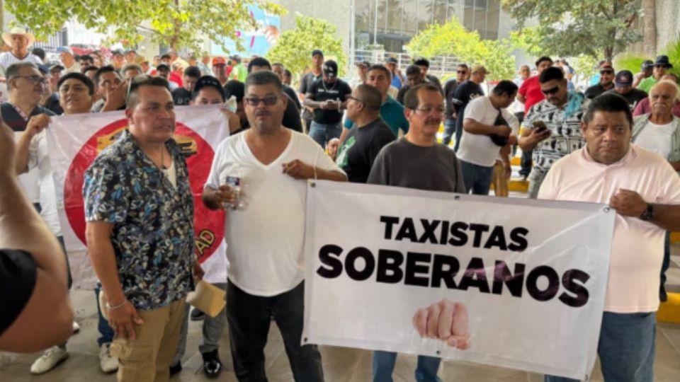 Protesta de taxistas.