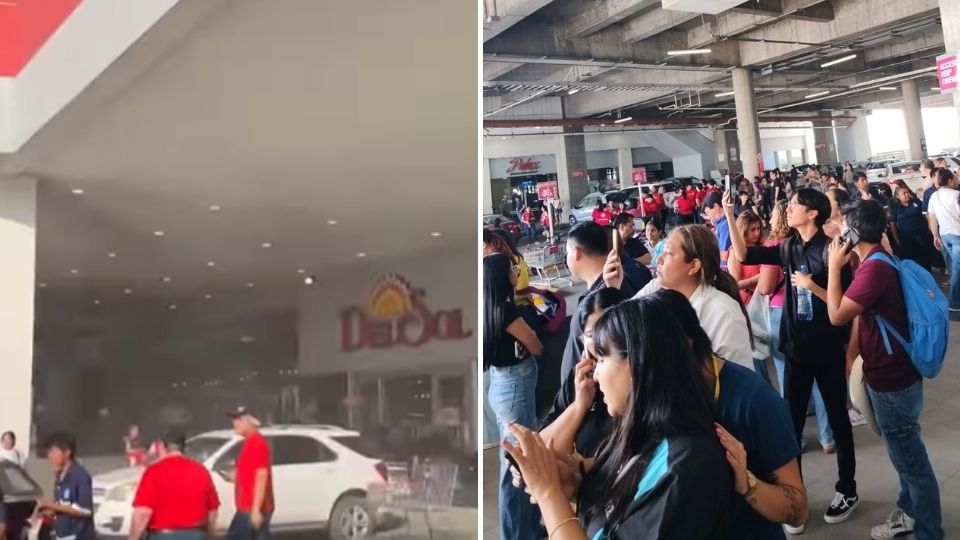 Se registra incendio en plaza comercial en Av. Garza Sada
