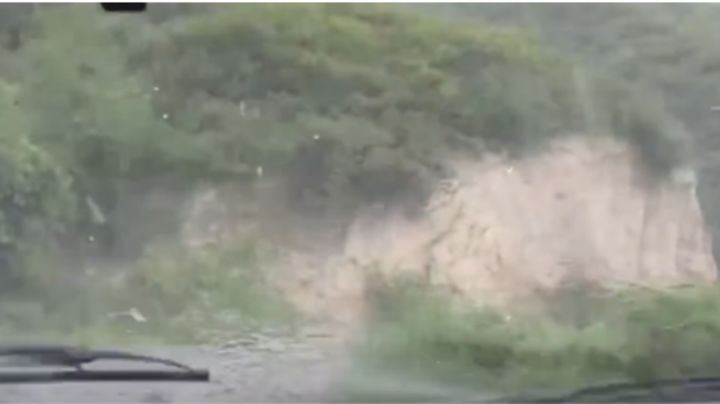 Comienza el clima adverso; se registra fuerte lluvia y granizo en Galeana, NL