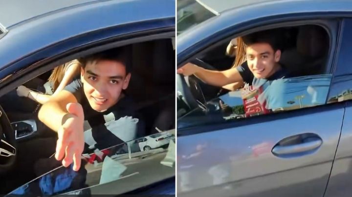 Aficionado se mete al tráfico para saludar a Gilberto Mora