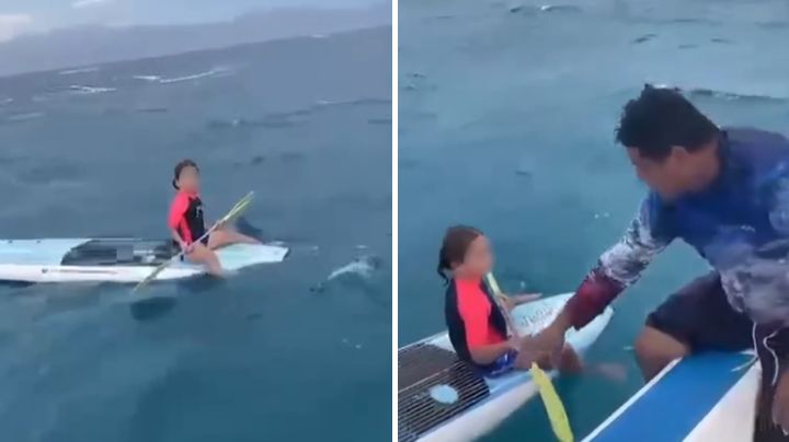 Pescadores rescatan a niña que remaba sola en altamar en Baja California Sur