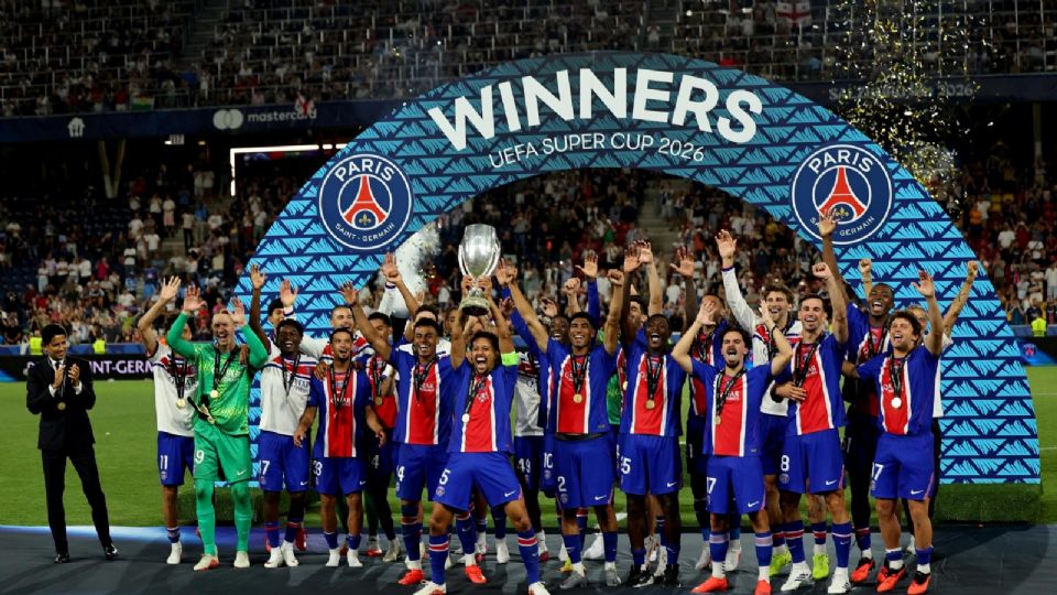 Los festejos del PSG tras conquistar la Supercopa de Europa