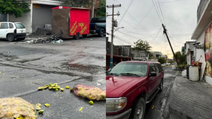 Comerciantes de mercado rodante pierden su mercancía tras fuerte lluvia en Santa Catarina