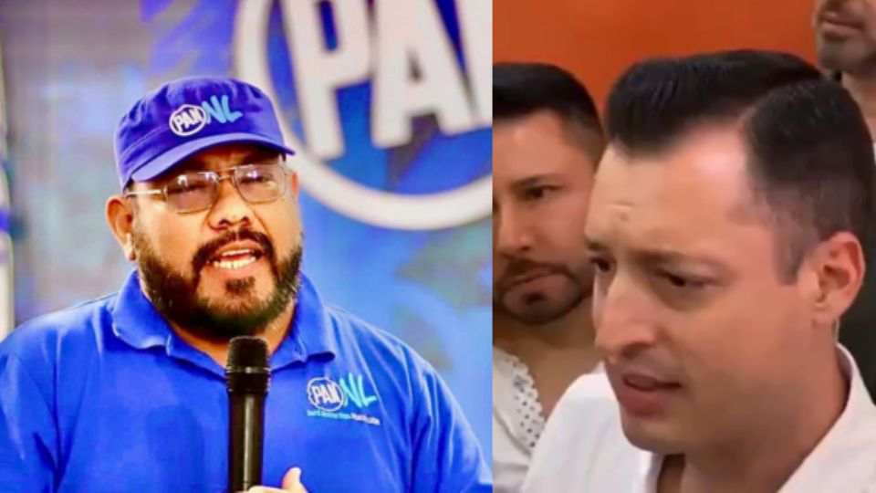 Policarpo Flores, líder del PAN en Nuevo León, y Luis Donaldo Colosio Riojas, senador emecista.