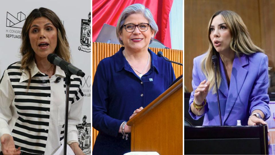 Diputadas Claudia Caballero (de izq. a der.), Sandra Pámanes y Perla Villarreal | Redes sociales