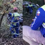 Hombre a bordo de su Tesla cae 15 metros en un barranco de San Pedro