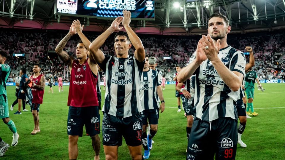 Hugo Cuypers celebrando la victoria de Monterrey contra Inter Miami en Leagues Cup
