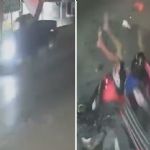 Jóvenes en moto salen volando tras ser impactados por camioneta en Guadalupe