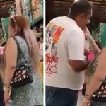 Captan a familia probando un helado y devolviéndolo al congelador de una tienda
