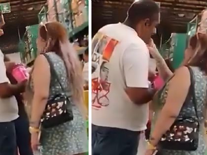 Captan a familia probando un helado y devolviéndolo al congelador de una tienda