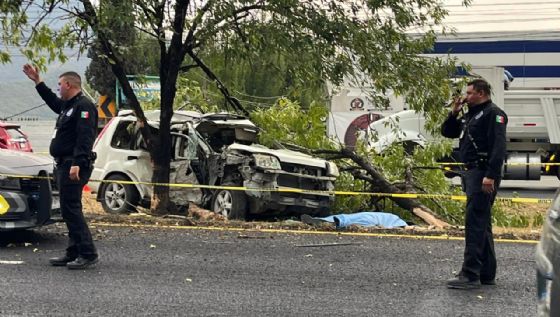 Muere mujer al chocar contra árbol en la Carretera Nacional en Monterrey