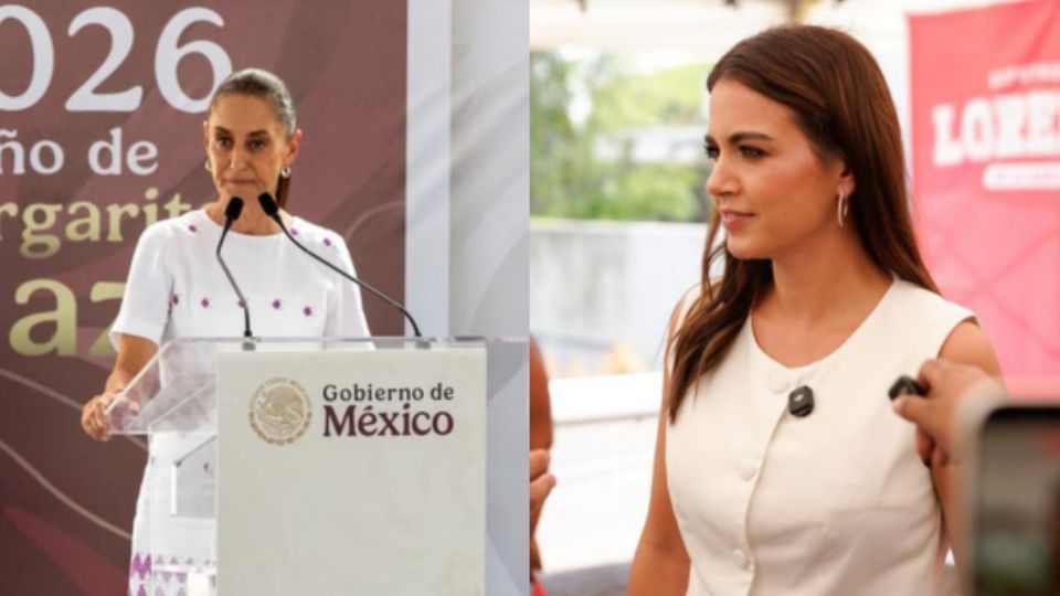 Claudia Sheinbaum, presidenta de México y Lorena de la Garza, diputada local.